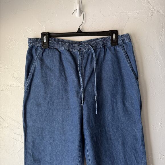 Jane Ashley Pants Vintage 90 small Embroidered Floral Capri Denim Cottage‎ - Picture 2 of 9